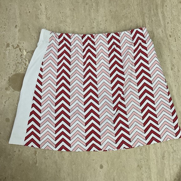 J.McLaughlin‎ Skort Chevron Print Pink Red White Golf Casual Active Medium - Picture 10 of 10
